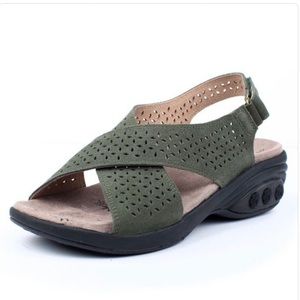 Therafit green suede sandals LIKE NEW